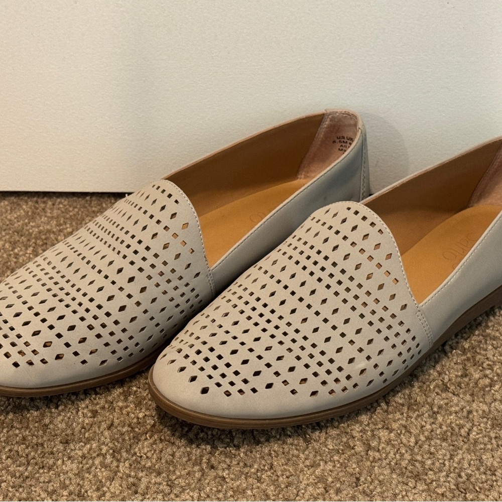 Franco Sarto Women's Perforated Slip-On Loafers - Grey